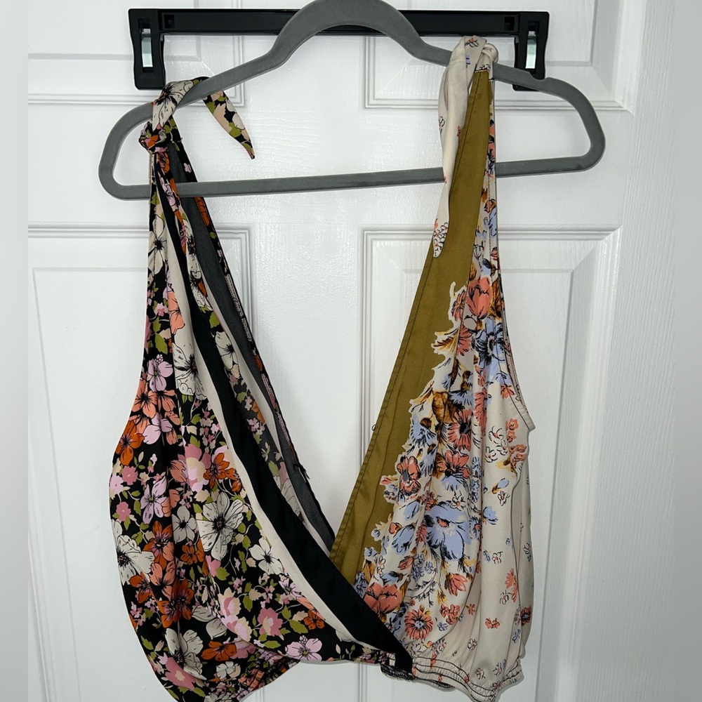 Free People Patterned Silk Tank Top